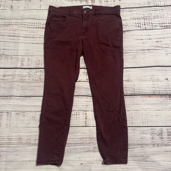 LOFT Pants - Ann Taylor Loft Curvy Straight Stretch Pants Maroon Women's Size 10 (Fits 32x23)